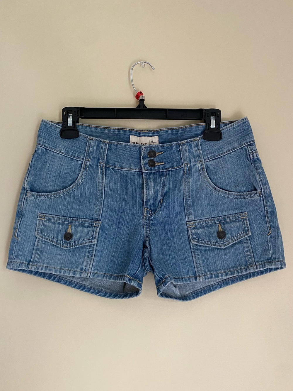 Vintage Old Navy Light Blue Denim Cargo Shorts Low Waisted